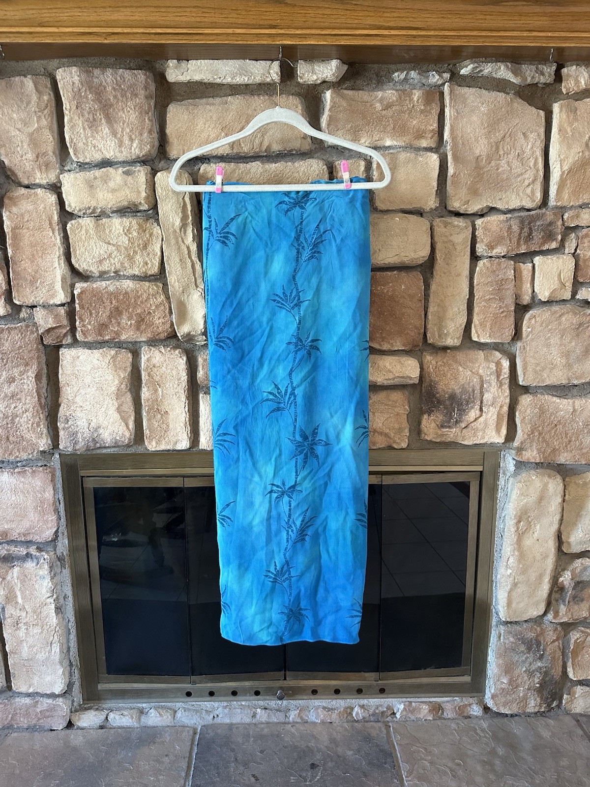 VTG Caché 80s/90s 2pc Set Blue Hawaiian Beach Skirt & Top Sz 4 Womens Rayon Y2K