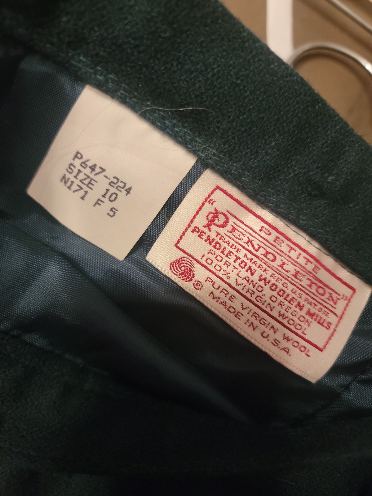 Pendleton Woolen Mills Wool Lined Pencil Skirt Pocket Size 10 vintage slit
