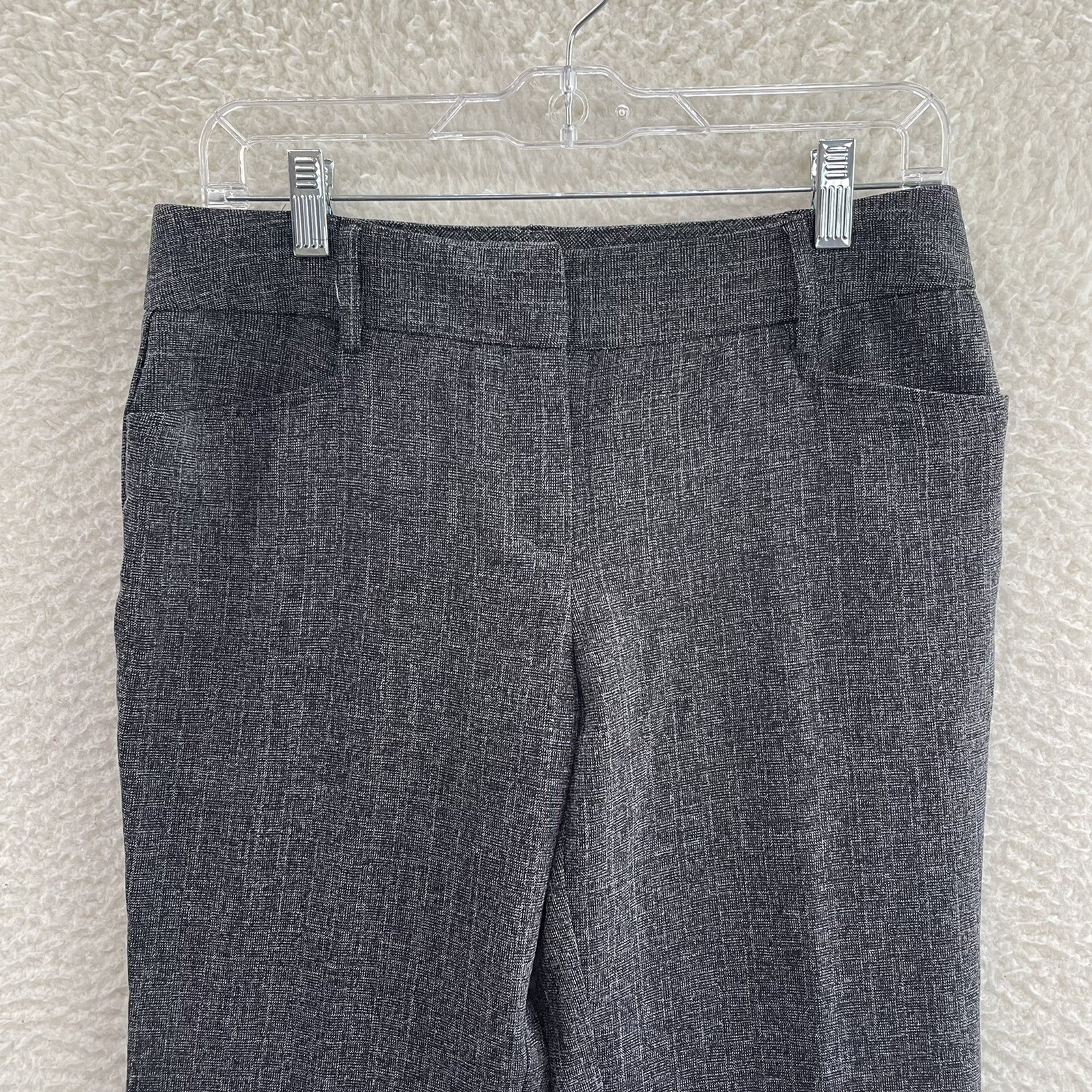 Y2K Vintage Dress Pants Trousers Slacks 8 10 28 29 Grey Bootcut Flare Mid Rise