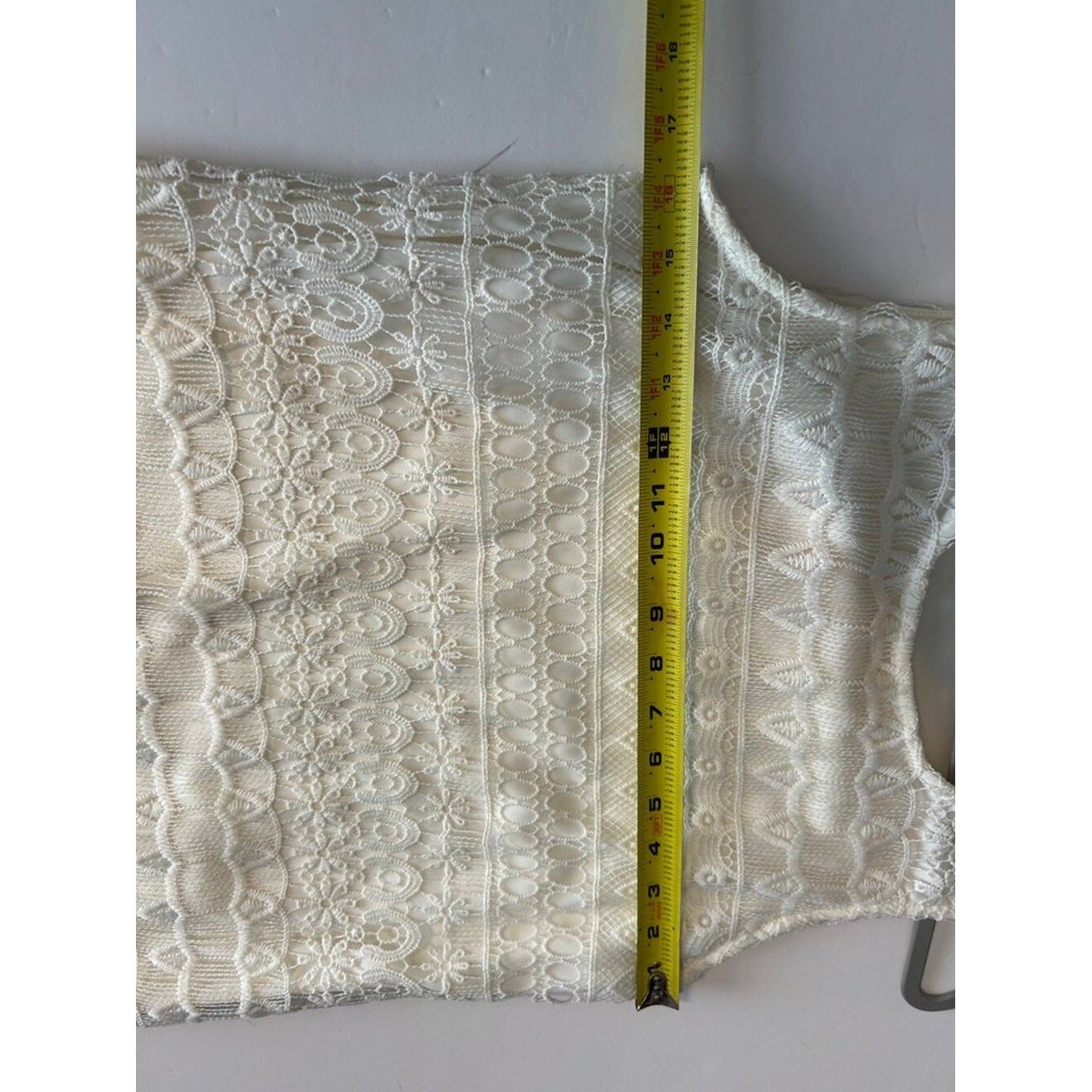 Cato Ivory Lace Crochet Midi Dress Sleeveless Boho Romantic Size 10 Gargen Party
