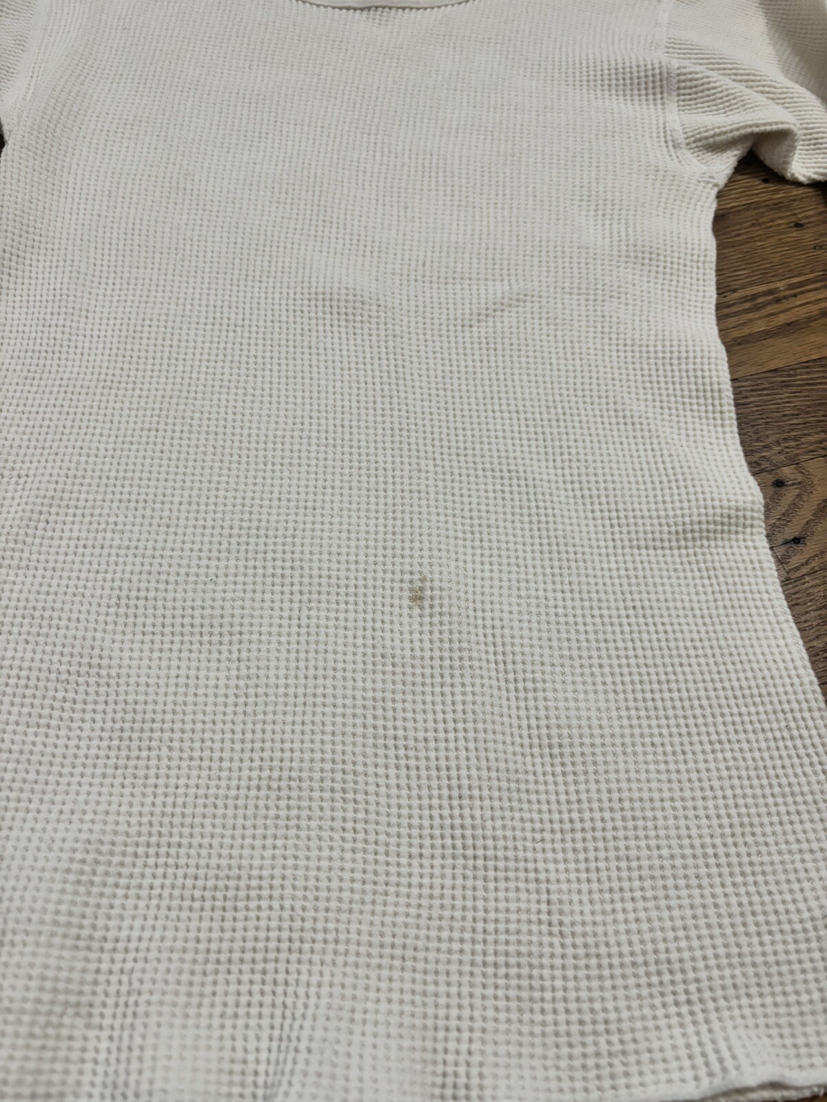 90s Unisex Waffle -knit Thermal Top.made USA.womens Med/form Fit