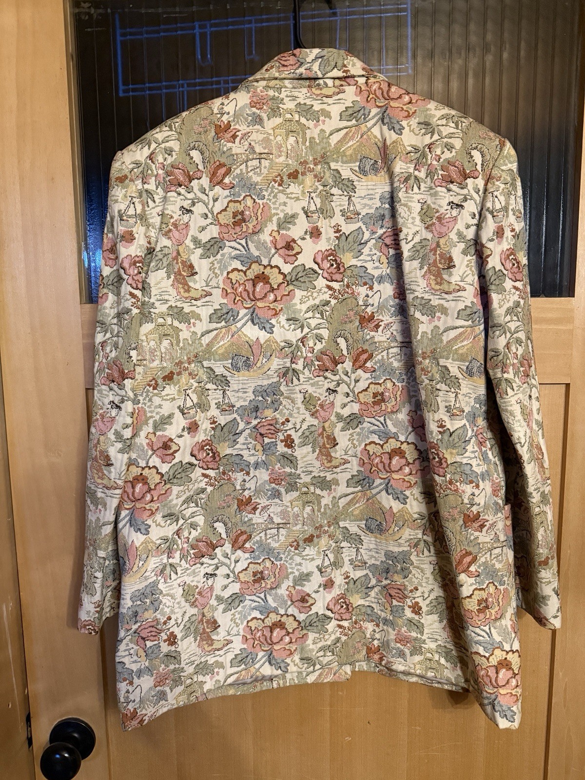 Vintage Floral Oversized Blazer No Brand Hand Made ? Boho- Hippy L/Xl See Mesh