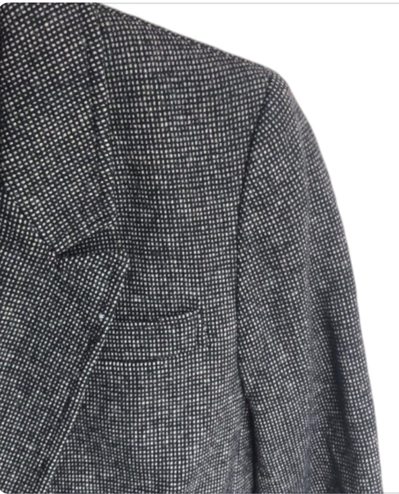 Vintage Pendleton Womens 10 Blazer 100% Virgin Wool Black White Button Made USA