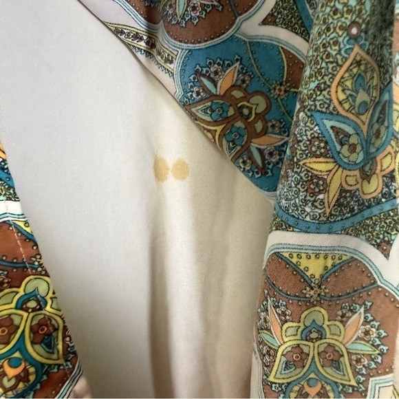 Vintage GiBiu Womens Medallion Paisley Print Bell Sleeve Shift Dress Large
