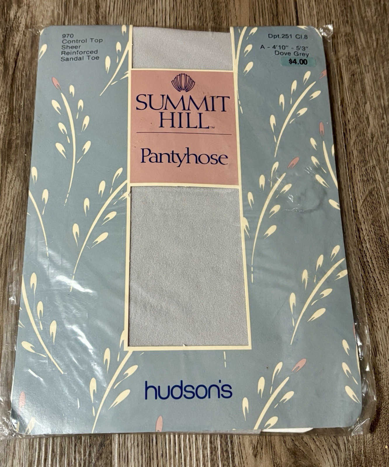 Vintage Summit Hill Pantyhose Dove Grey Size A NOS Hudson’s 1980s