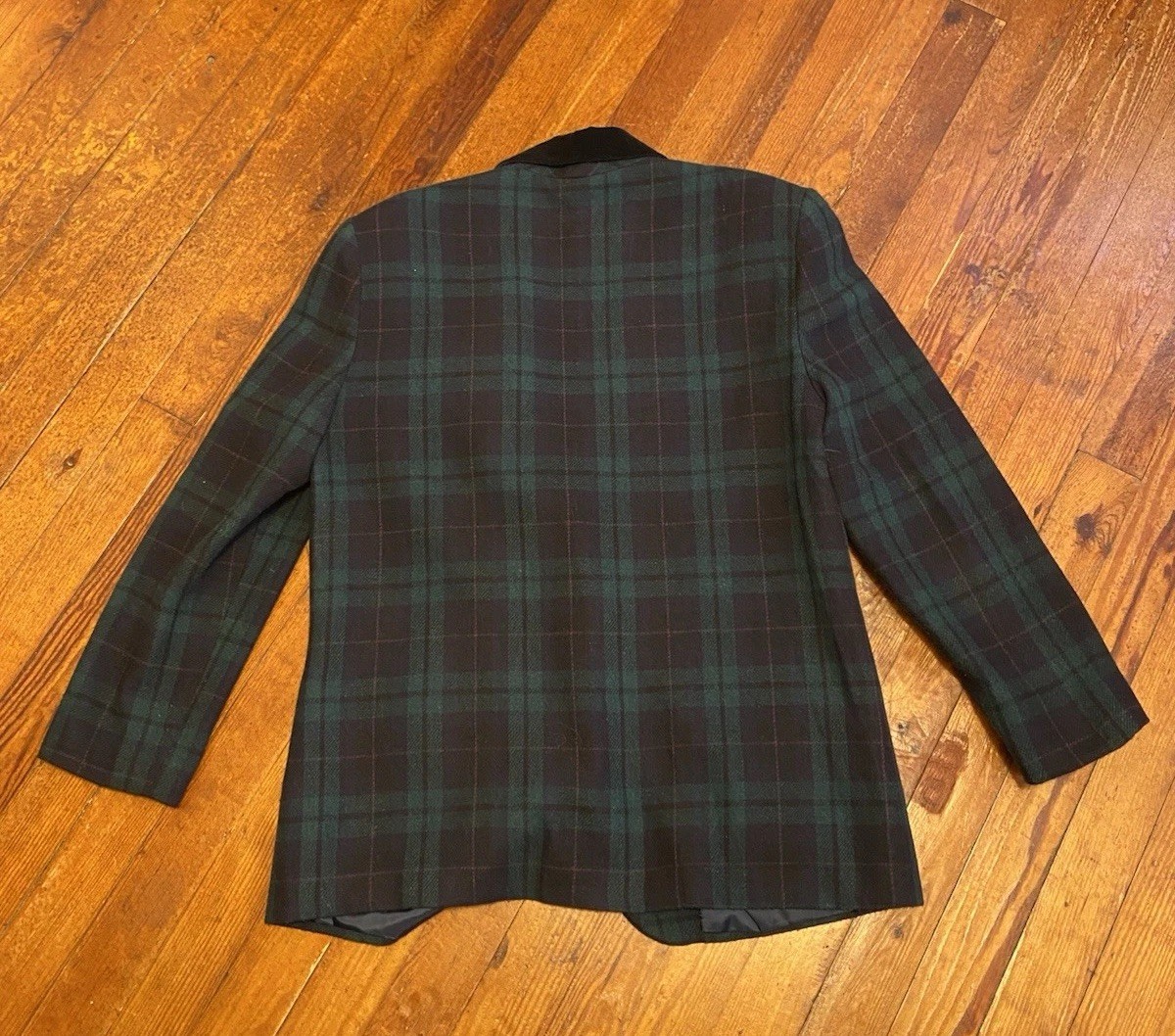 VTG 80’S SAG HARBOR Blue Green Wool Blend PLAID BLAZER SHORTS Belt SET SZ 12