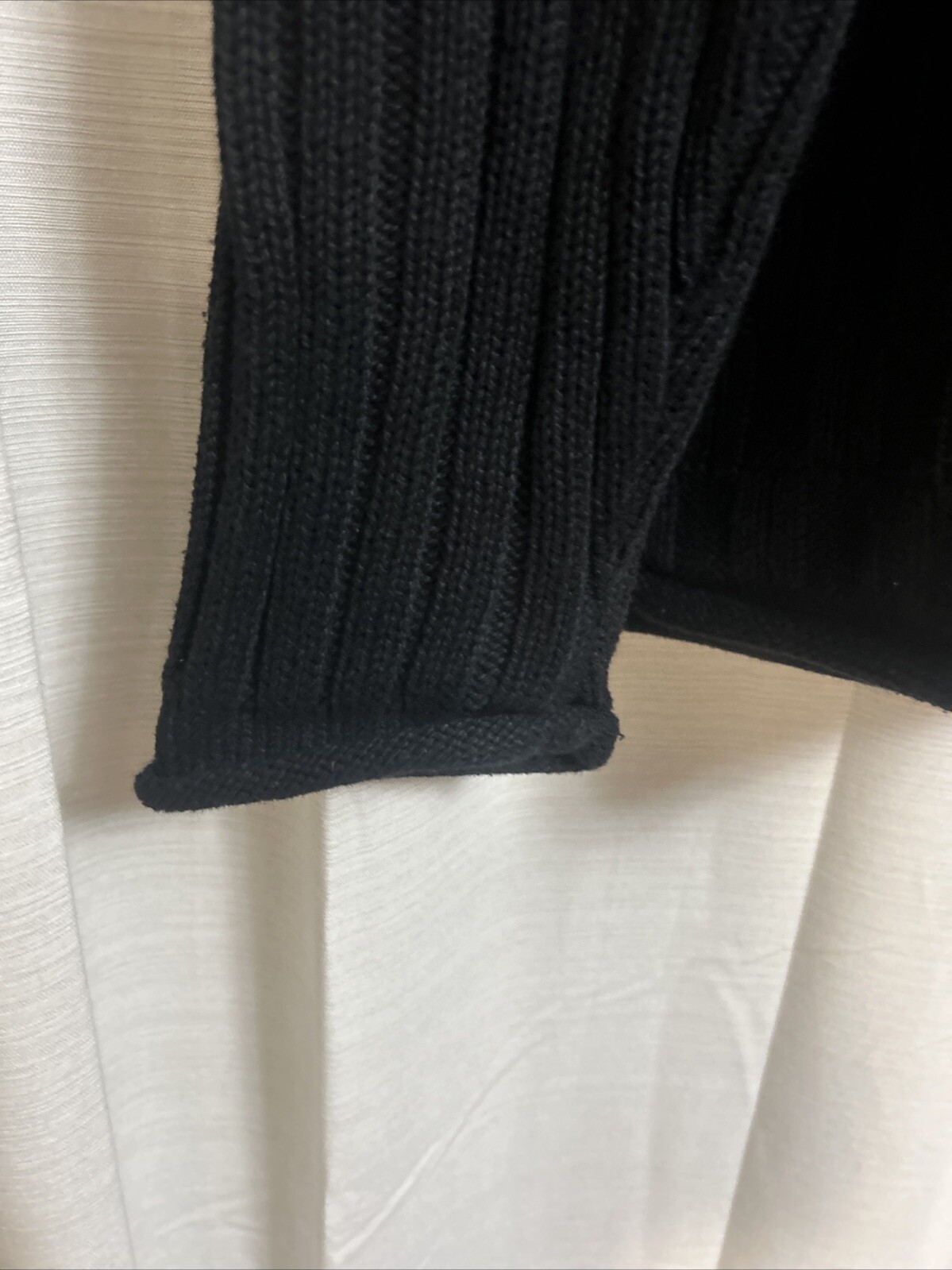 Beldoch Popper USA M Black Long Sleeve Knit Sweater Vintage Cotton Mall Hair T4