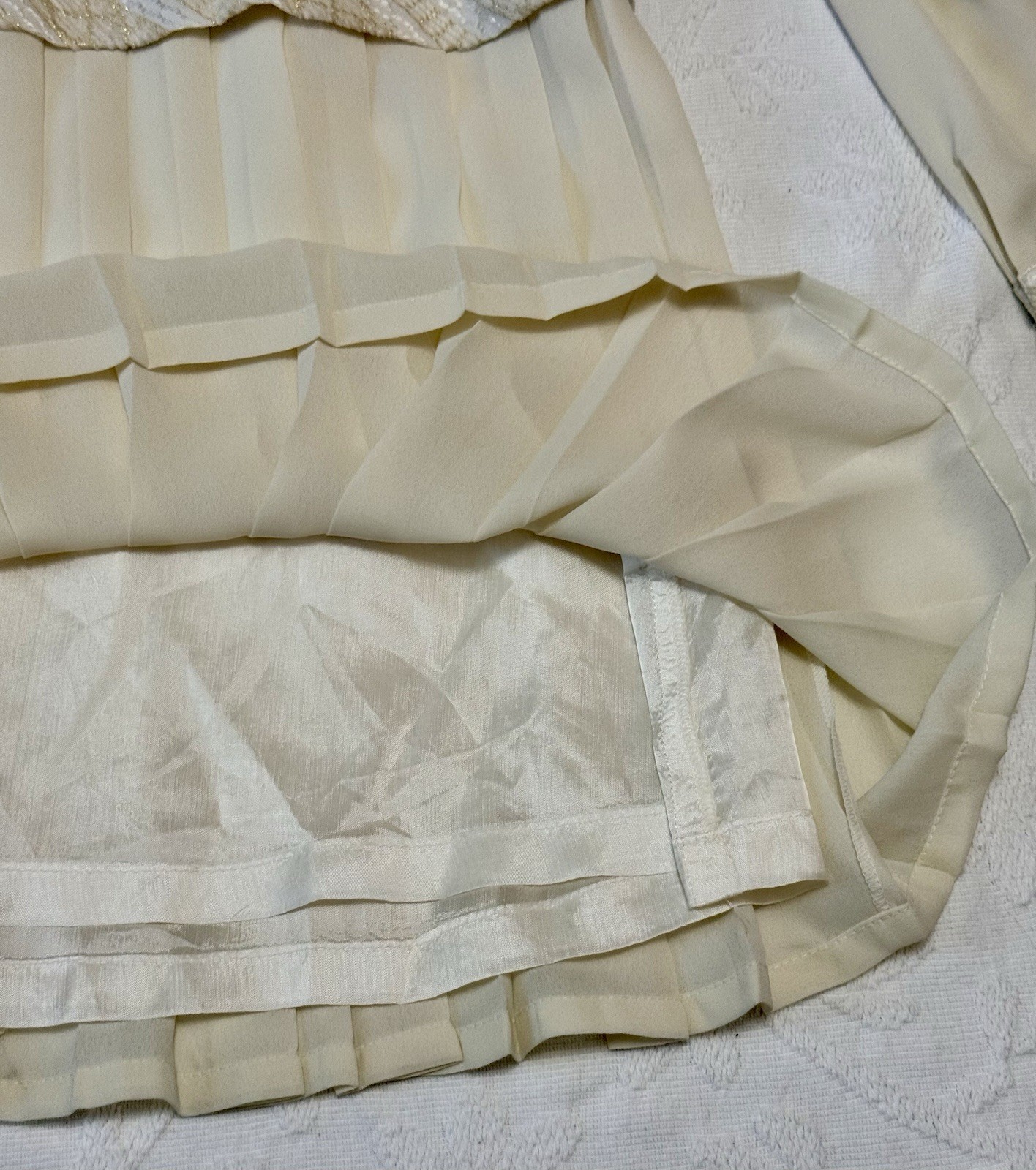 NWOT VTG 90s Clara Yoon Original Korea Designer Dress Quiet Luxury Gold Ivory M