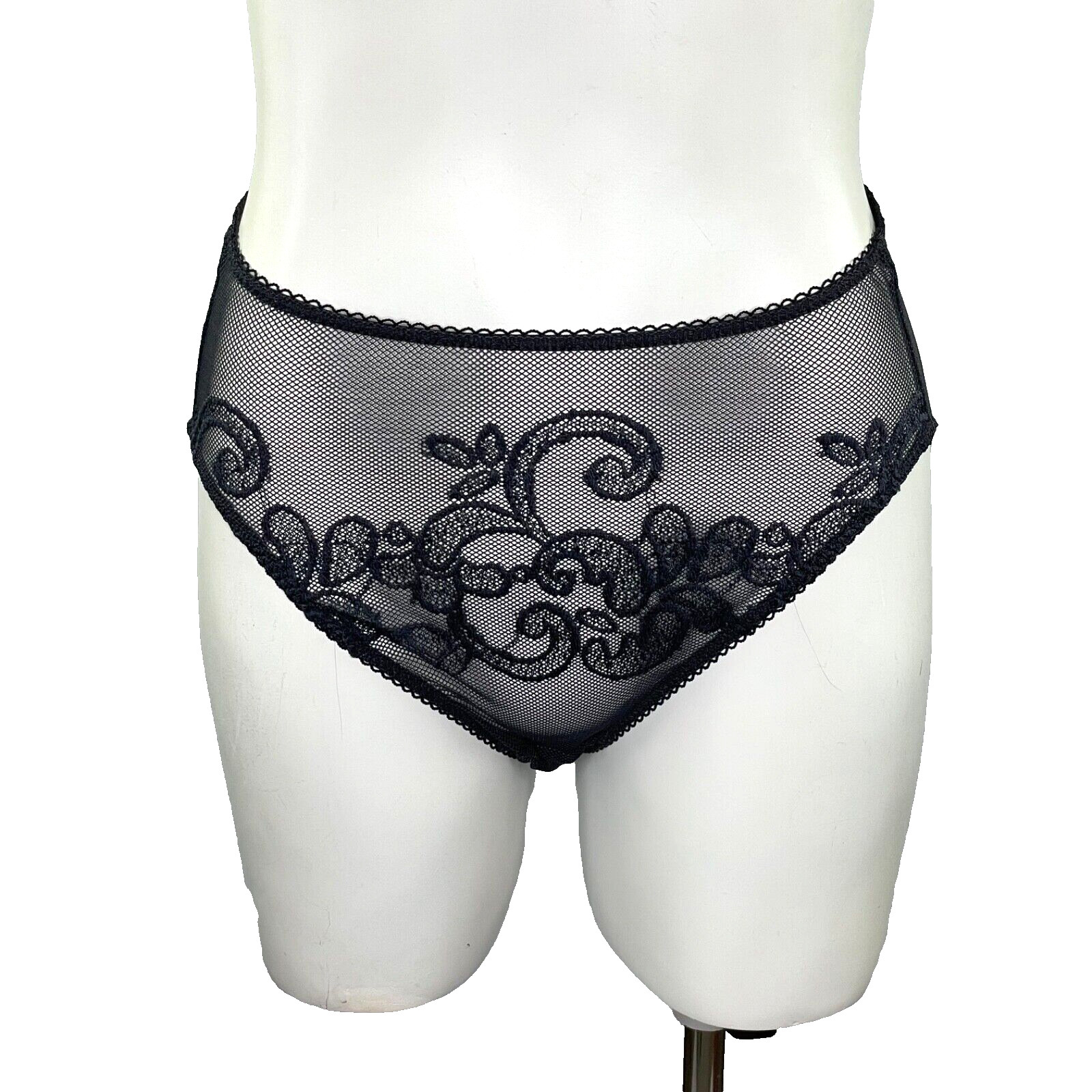 Victoria’s Secret Heart Label Embroidered Stretch Mesh Hi-Leg Brief Panties M
