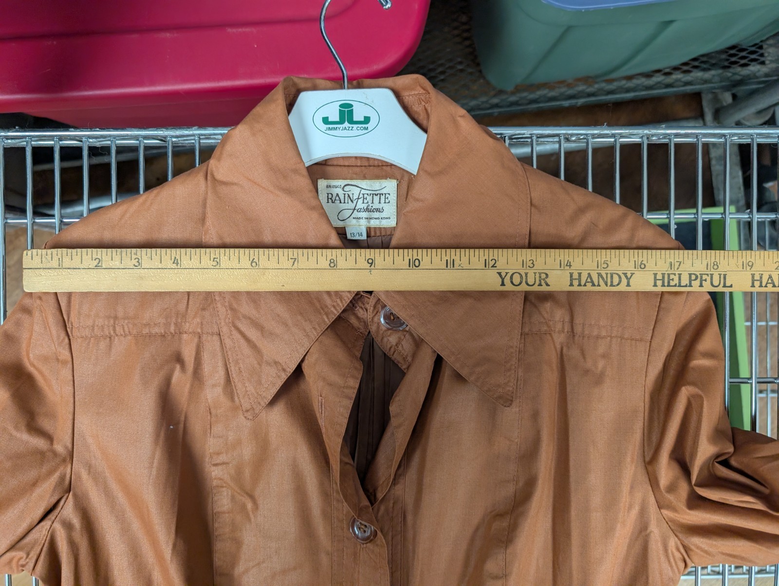 Vintage Rain-Ette Fashions Trench Coat 70s Street Style Lightweight 13 / 14
