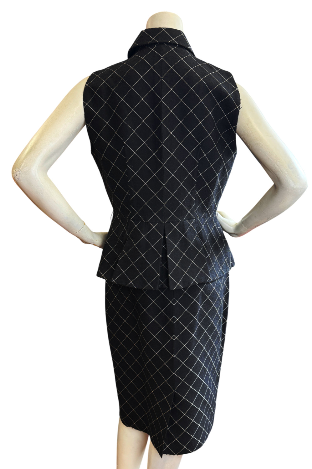 NWOT Vintage CHRISTIAN DIOR 2010 By John Galliano Set Checker Skirt 10 Vest 12