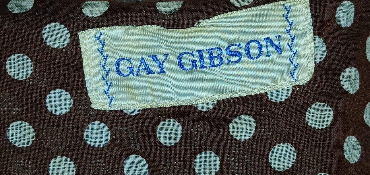 Darling Vintage Gay Gibson sheer Polka Dot dress 50s XS Lolita Rockabilly