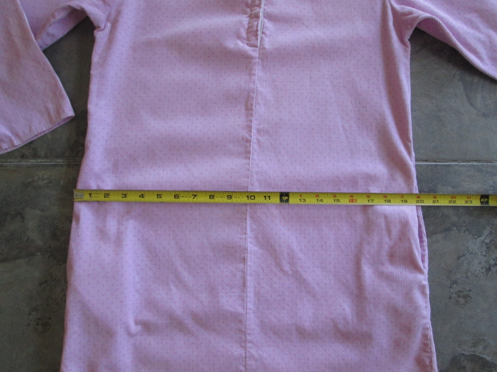 Vintage We 3 Ltd. New York House Dress Small Pink Corduroy Granny Grandma Union