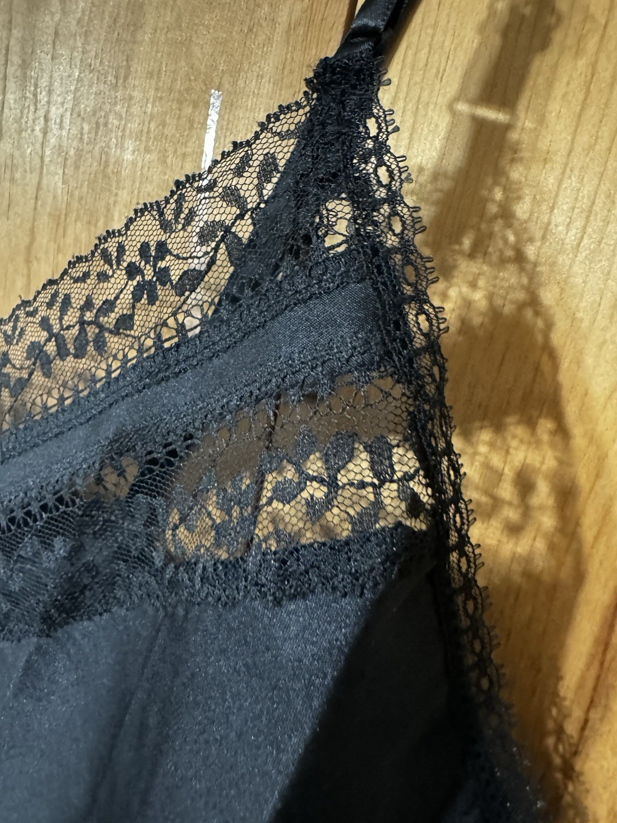 VTG 1980s Black Lace Trim Cami Women’s Medium EUC Bonne Nuit