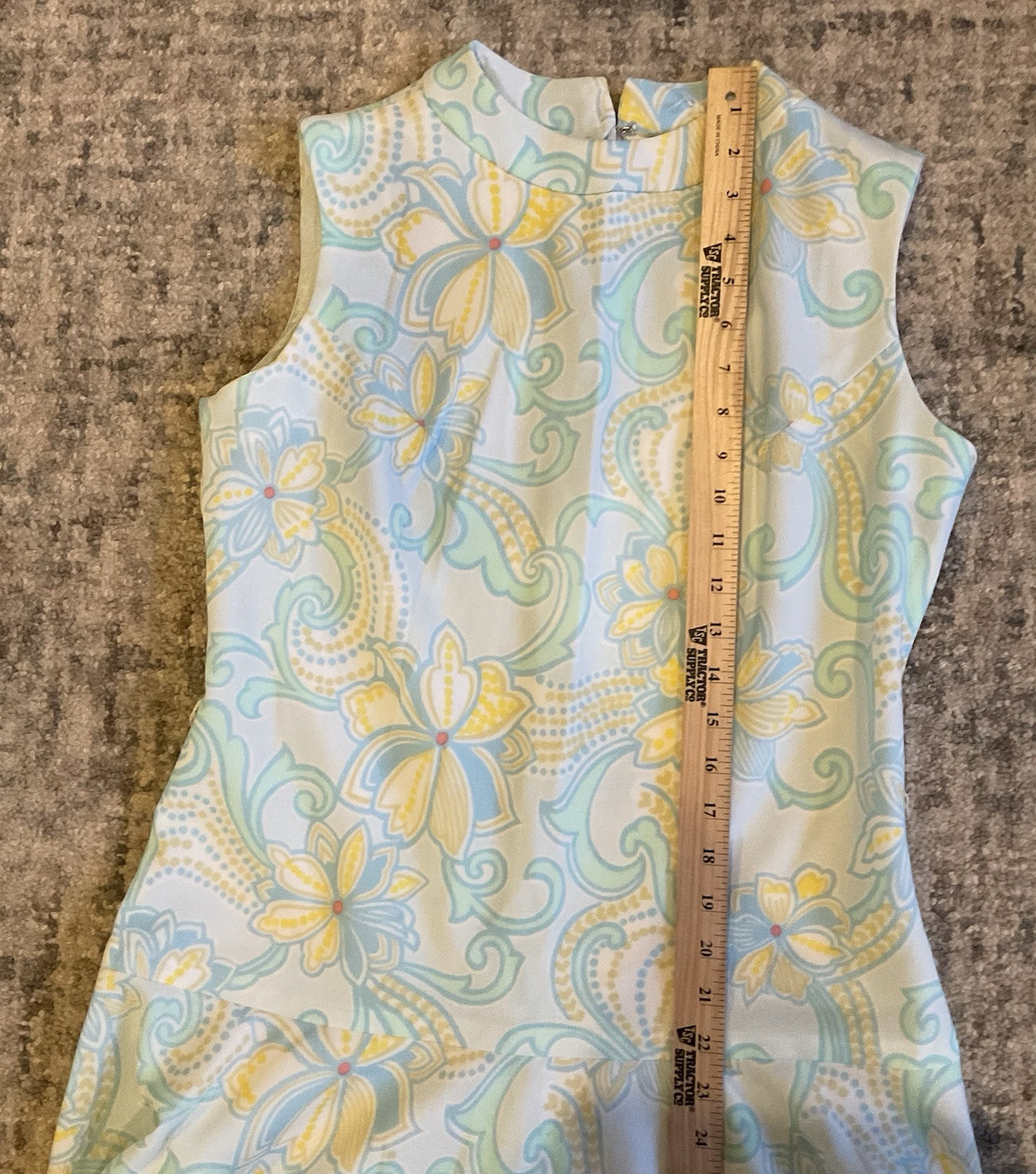 ‘It’s Better” Vintage Groovy 1970s Dress Polyester Double Knit Drop Waist Floral