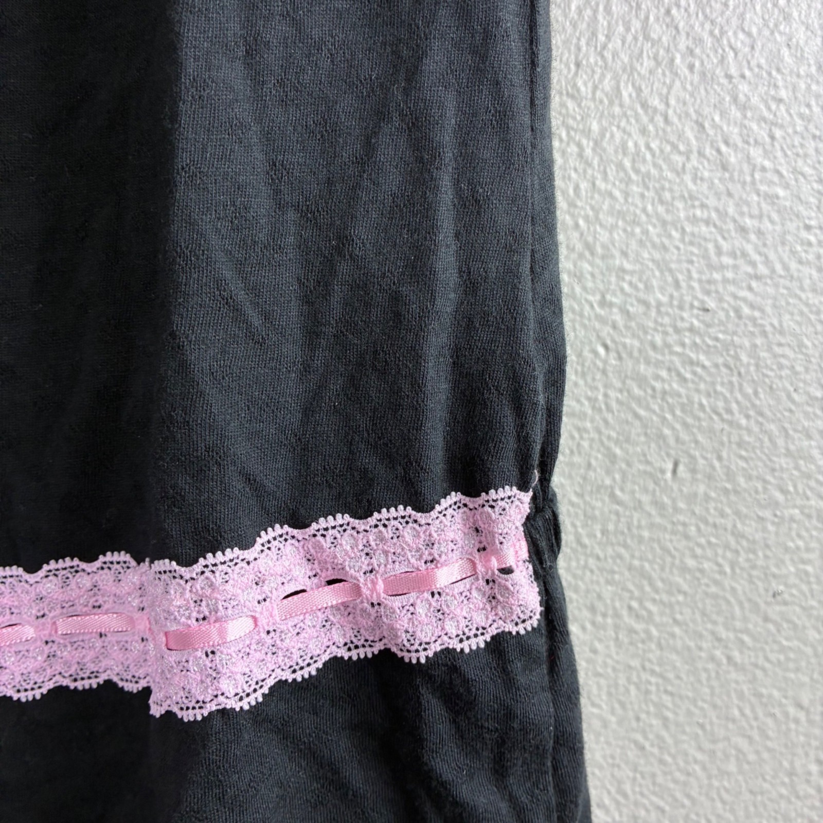VTG Y2K Cinema Etoile Pink Lace Trim Satin Ribbon Lingerie Romper Sz S Coquette