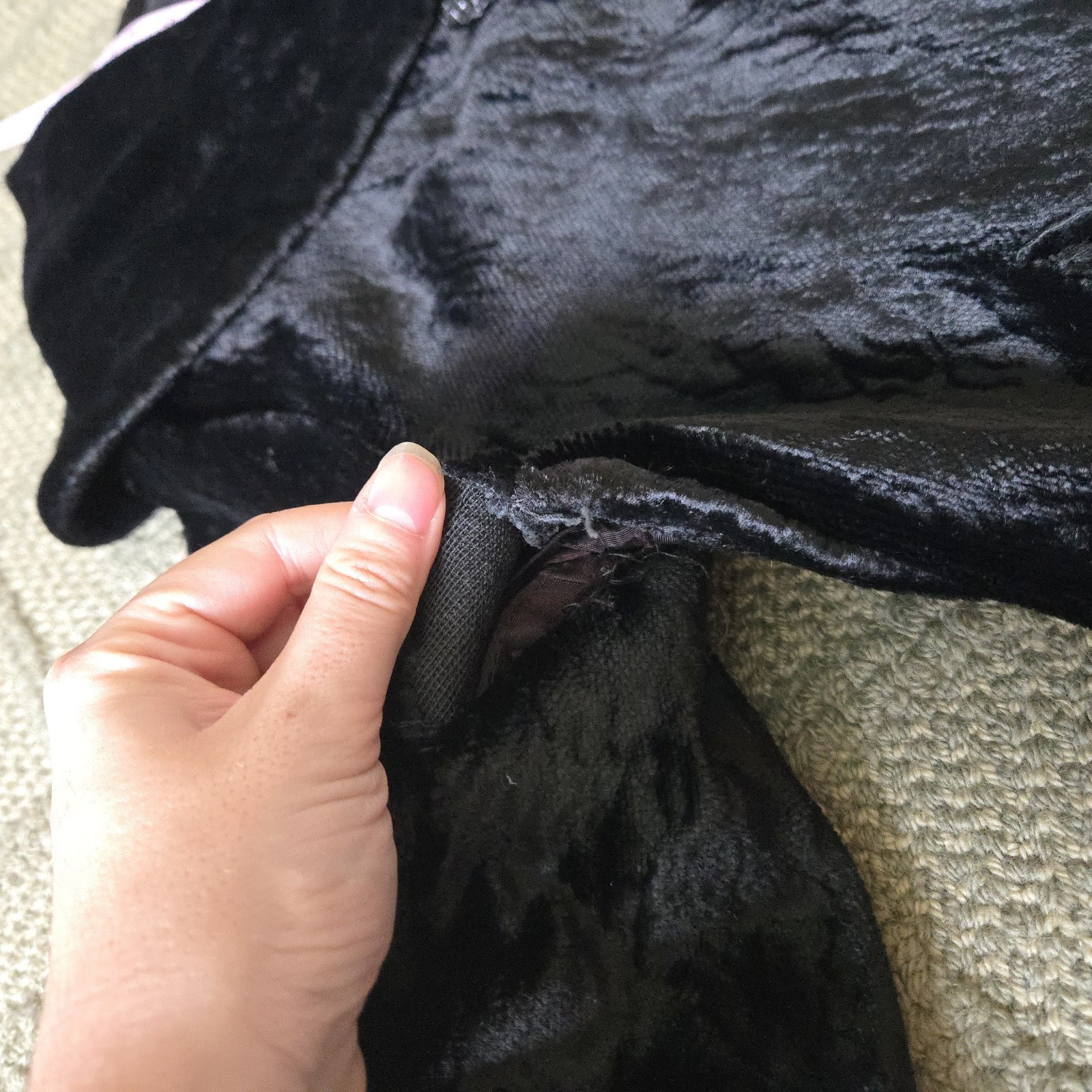 1960s Vintage Swing / Opera Coat Black Faux Fur ILGWU Union Made Double Breasted