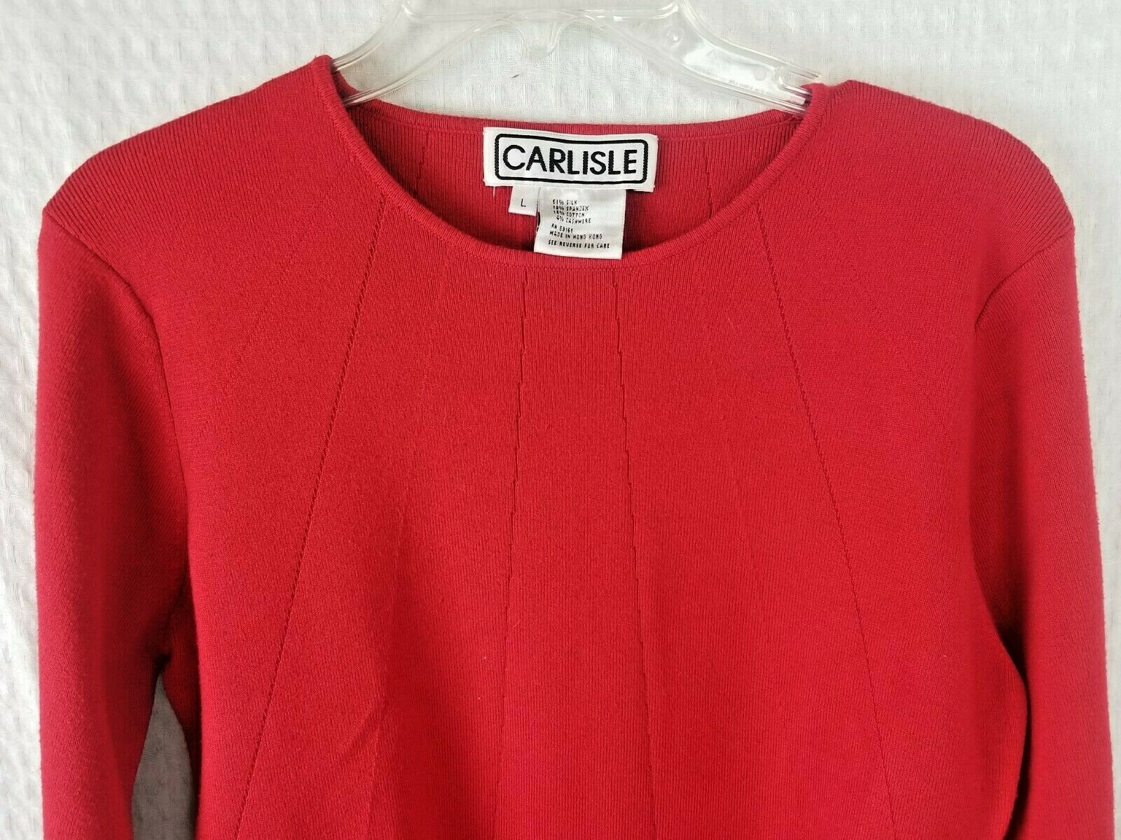 CARLISLE Vintage Red Lightweight Sweater Size Large RN 69161