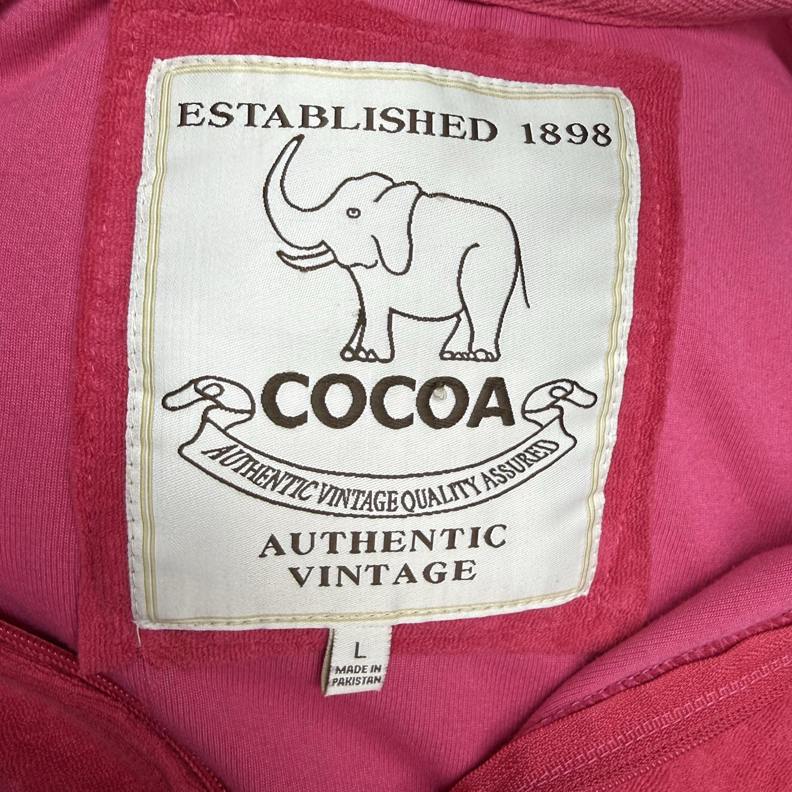 COCOA SUTHENTIC VINTAGE QUALITY AUTHENTIC VINTAGE LOOP TERRY ROBE Size L