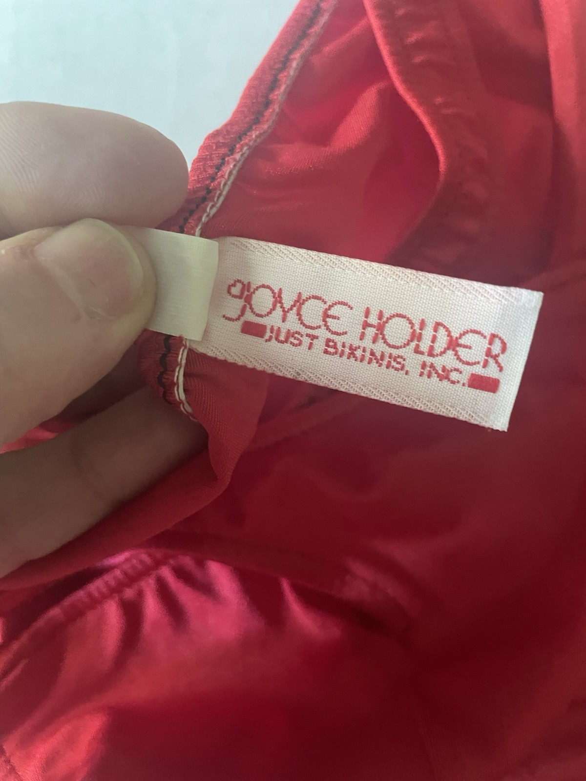 Vintage 80s 1980s Joyce Holder Bikini Swimsuit Bathing Suit Red Medium C Glossy