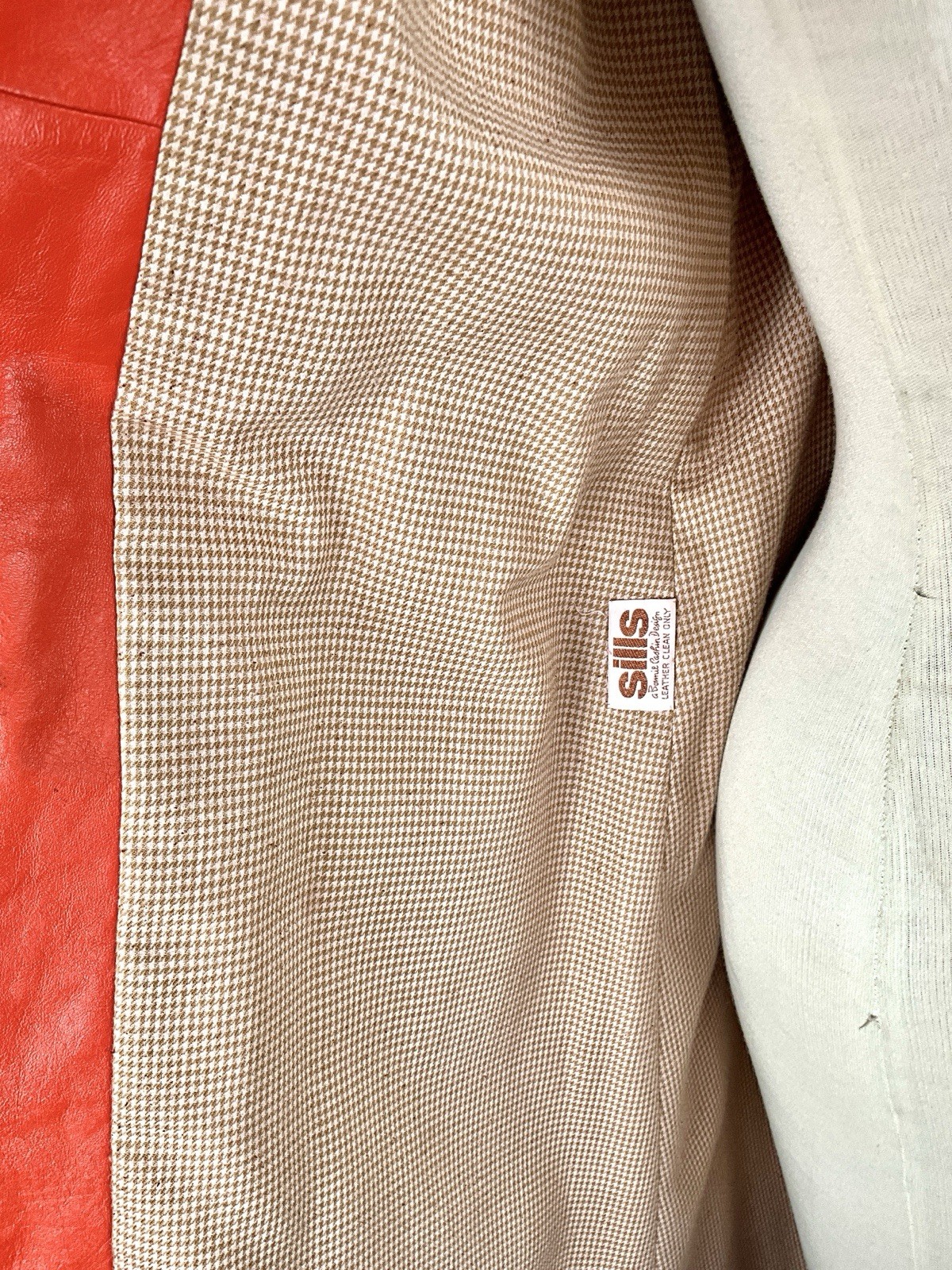 Vintage 1960’s Bonnie Cashin Sills Tangerine Canvas Coat w Big Leather Pocket