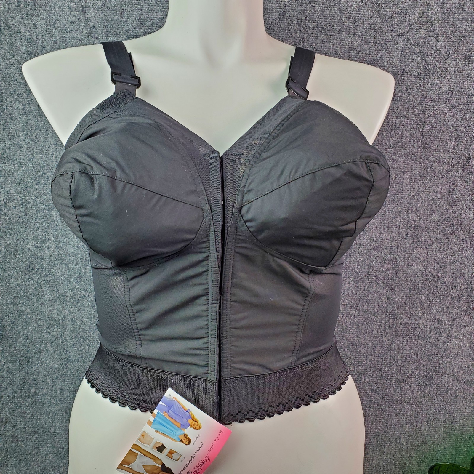 VTG Long Line Bullet Bra Corset Bustier Cincher Shaper 40DD Pin Up Lingerie