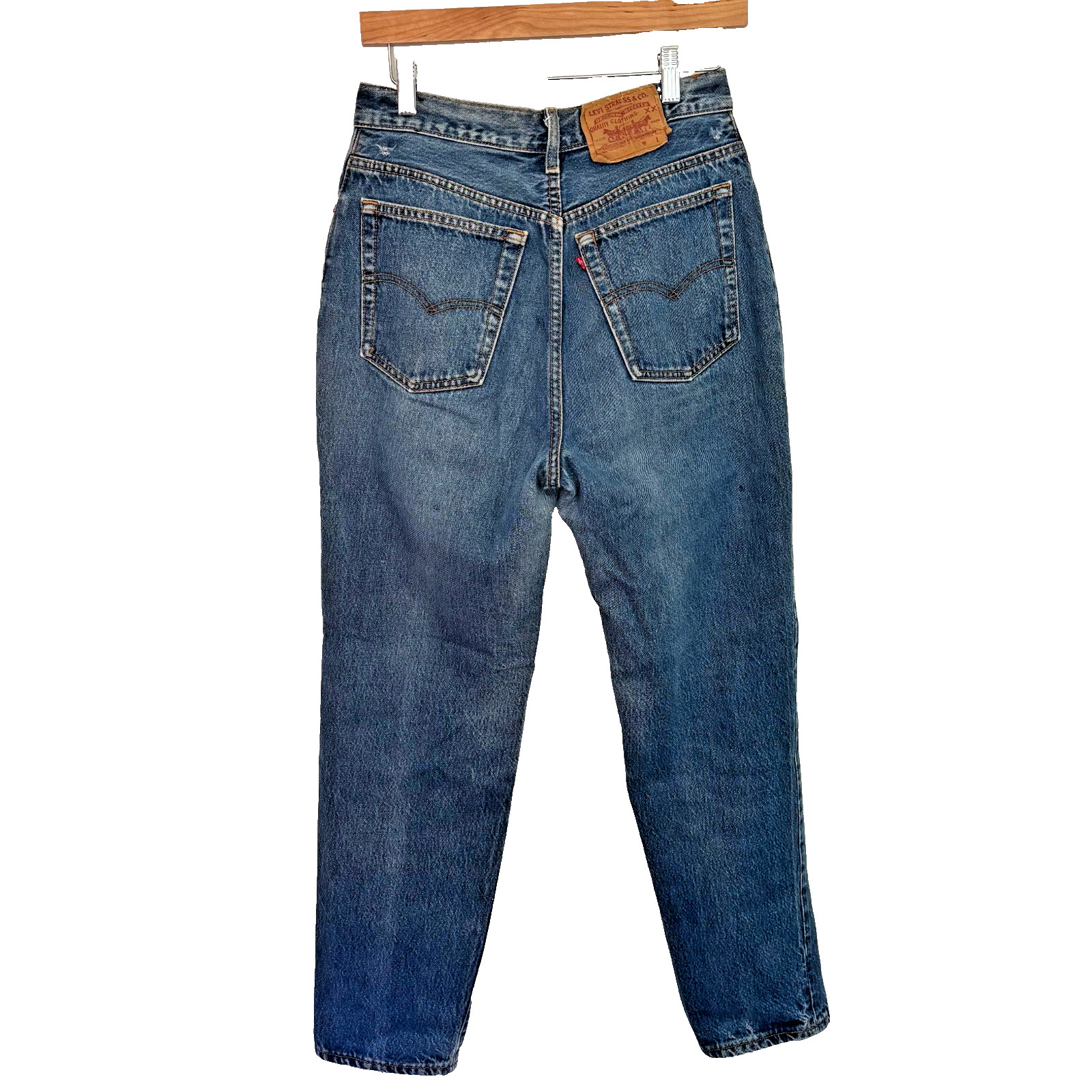 VTG Levi’s 501 Jeans 80s High Waisted Tapered Women’s 28×28 Med Wash Made in USA