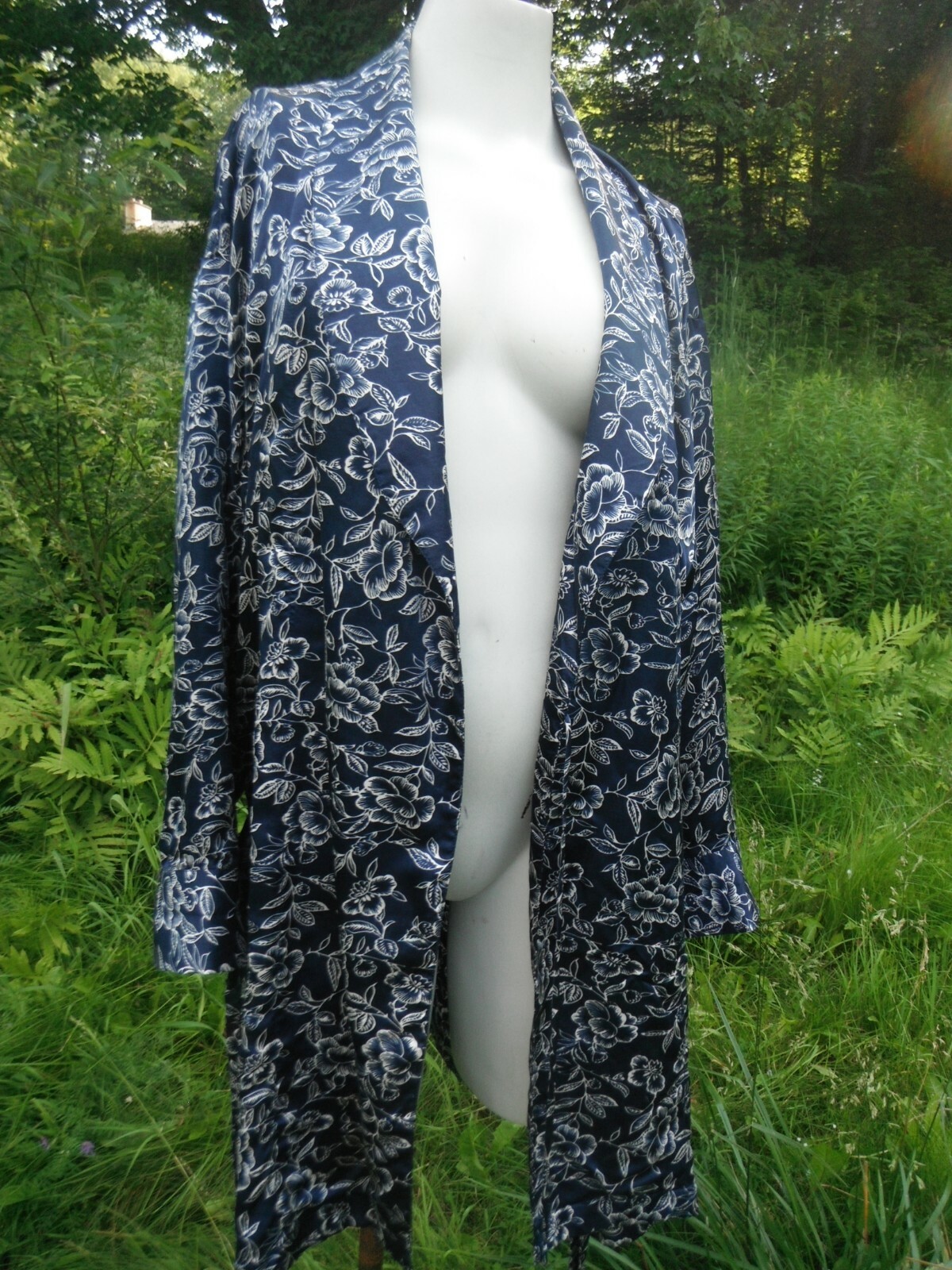 SPLENDIDA For LA SENZA 100% silk wrap style robe HIPPIE FLORAL lounge wear L