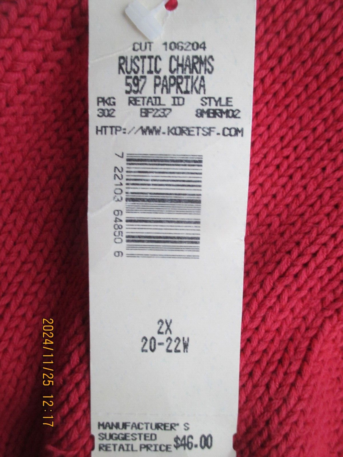 Vintage Women’s Plus Size 2X 20/22W Paprika Melrose Studio Sweater Rustic Charms