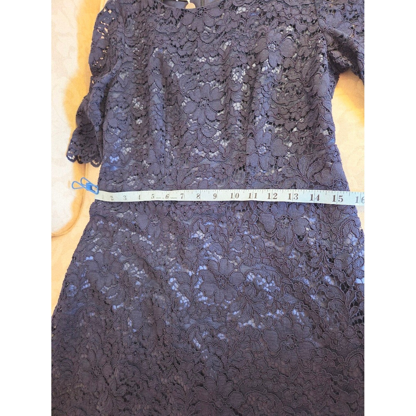 LE COL (Italian) Lace & Satin Dress Viscose Midnight Blue IT 40/US 4 $557 NEW!