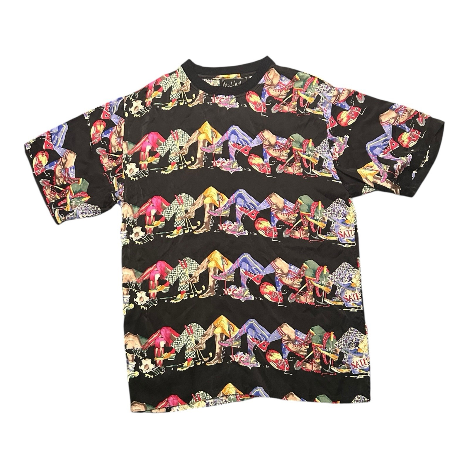 Nicole Miller Vintage 1990 Limited Edition Rare 100% Silk Shirt Novelty Print M