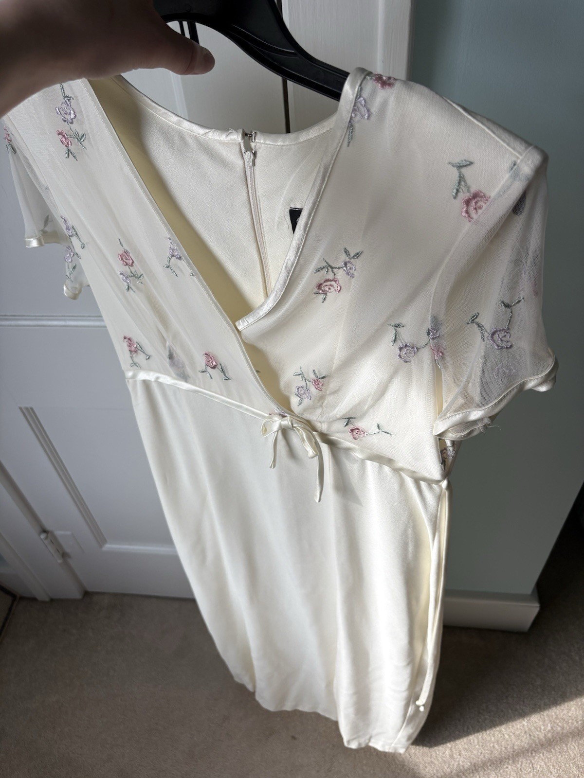 Vintage 90s Dawn Joy Fashions Cottagecore Grandma Mesh Floral Top Dress 9-10