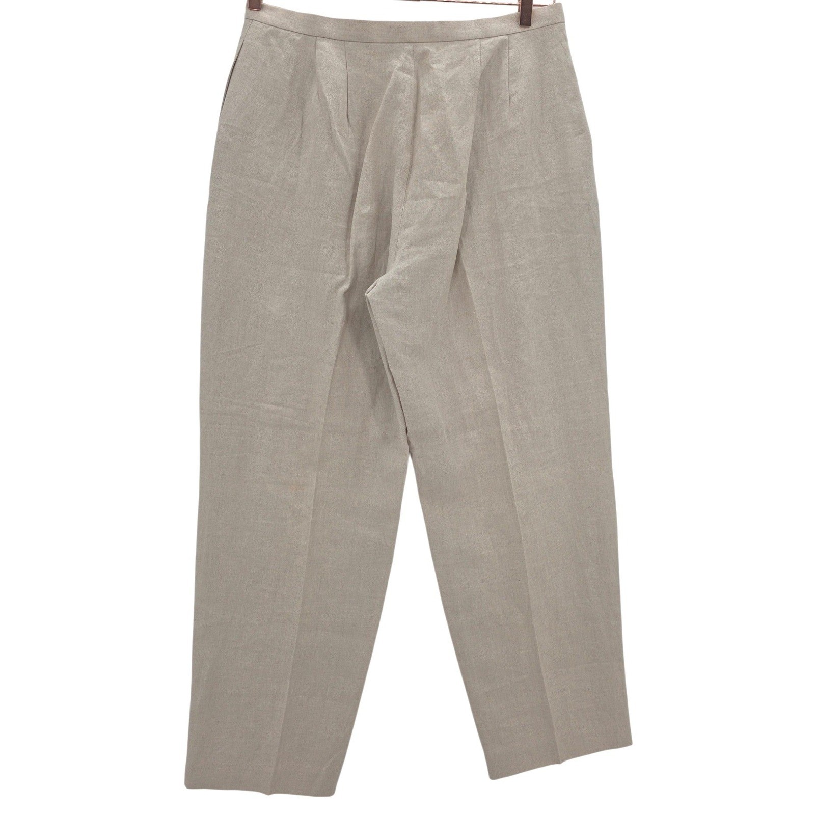 Eddie Bauer Women 16 Vintage 100% Linen High Rise Straight Leg Pants in Flax NWT