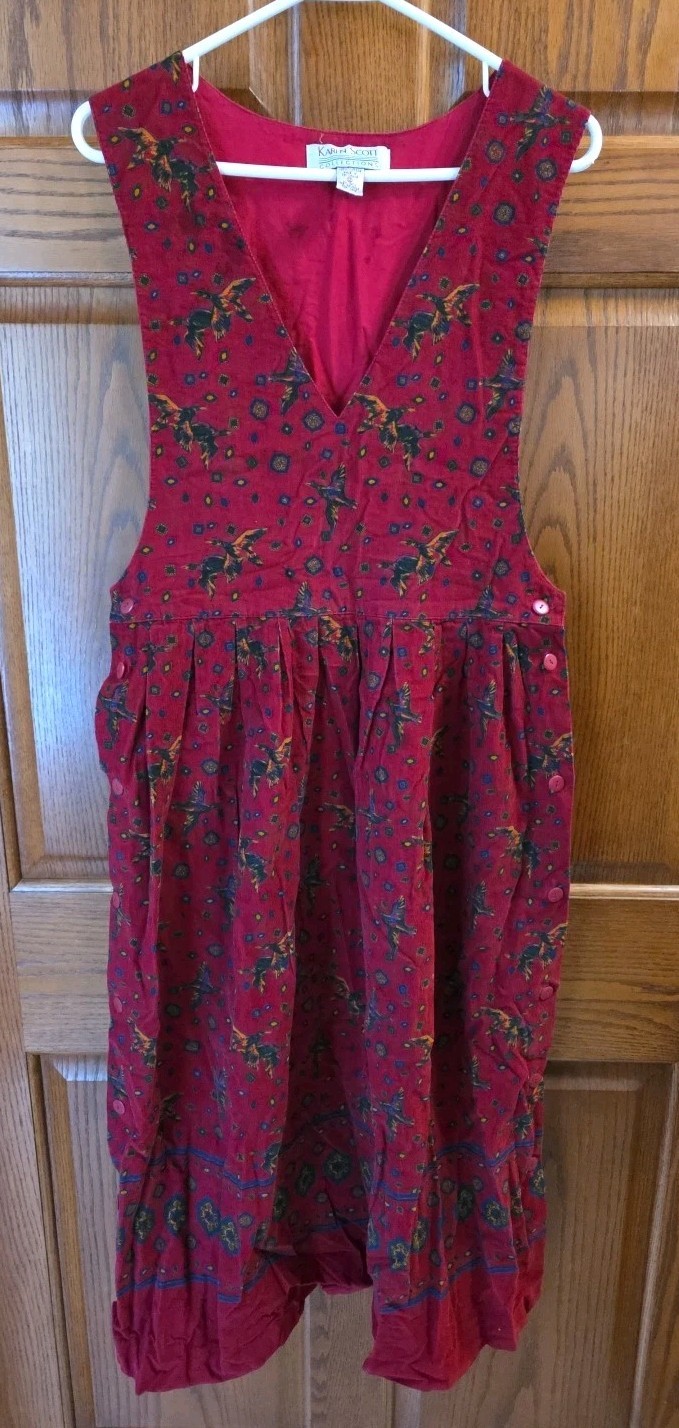 VTG Duck Themed Womens Dress Size 12 Karen Scott Collections Corduroy (SEE PICS)