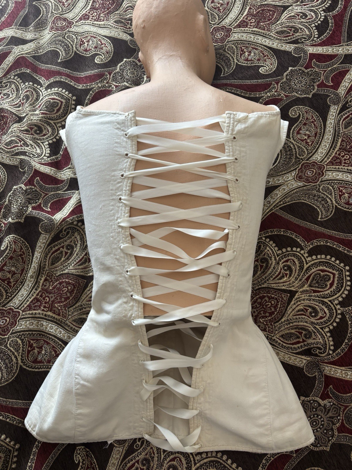 Antique Victorian Corset 1800s Stay Cotton Rare 19th C Western Costume Co