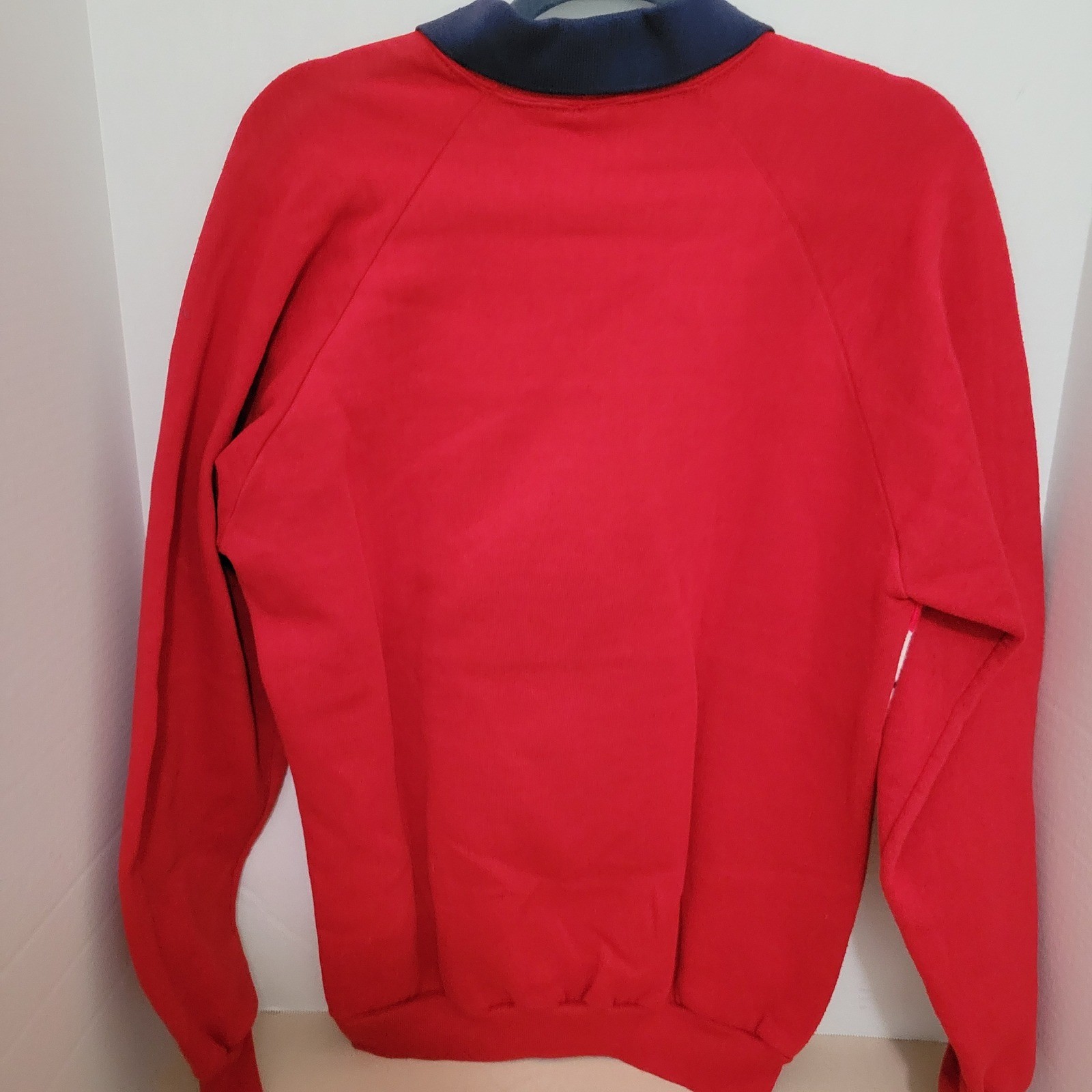 Vintage Jerzees Sweatshirt XL Red Americana Collared Made in USA Grandma