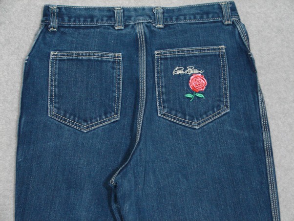 QI13443 VINTAGE 1970s HIGH WAIST CLASSIC FIT WOMENS JEANS 28×30 DARK BLUE