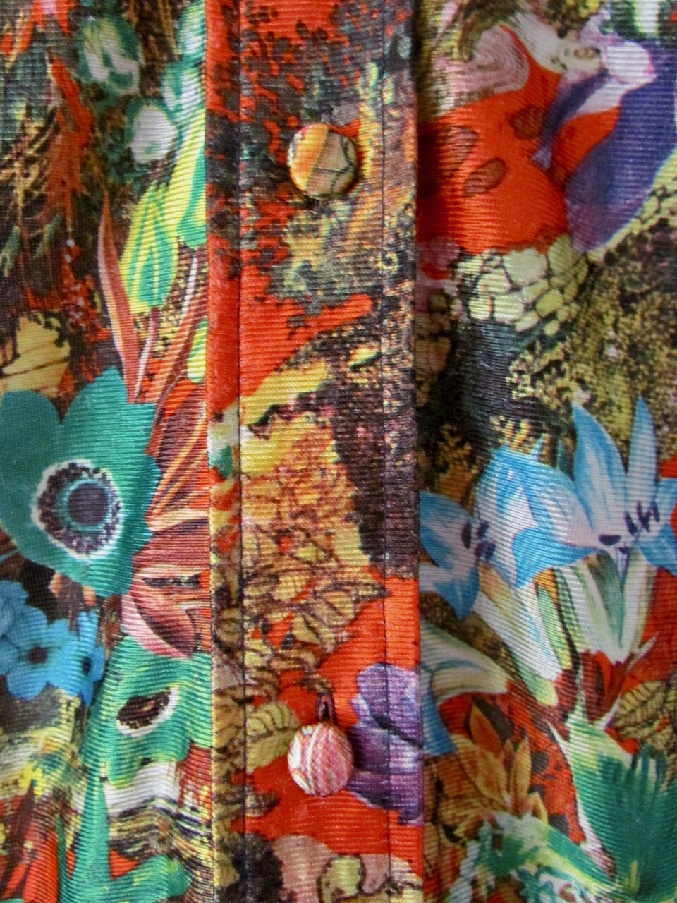 Rare Vintage 1970s Lanvin Paris Shirt Top Blouse Floral Button 10