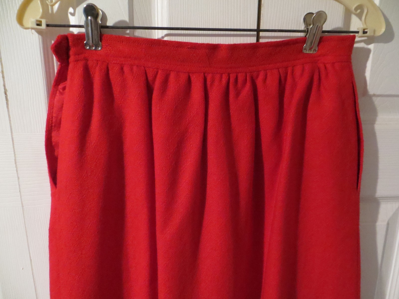 70’s Vintage Evan Picone Red Wool Atomic Knit Classy Casual Aline Skirt 10