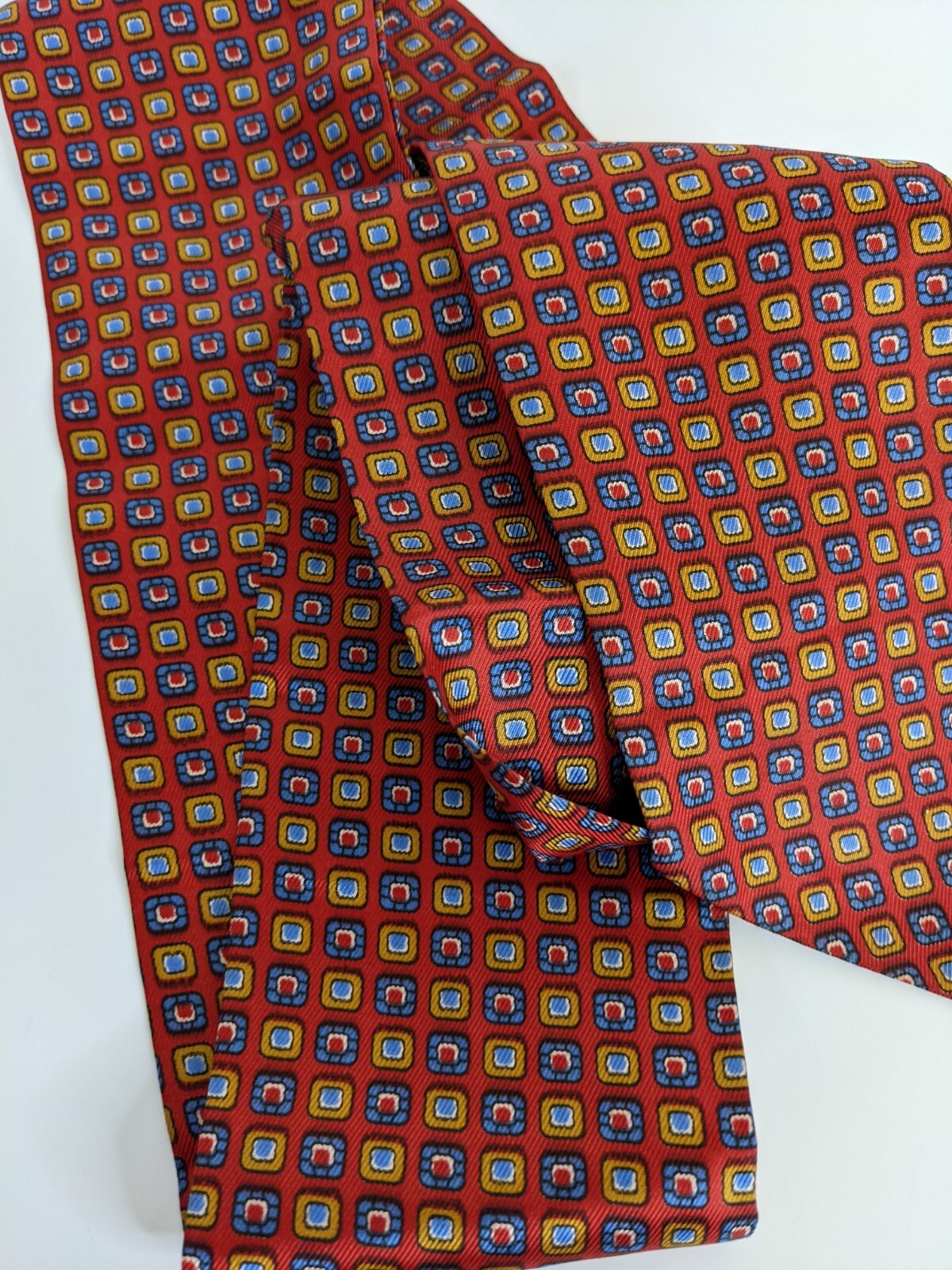 Vintage Art Deco Skinny Scarf Set Purse Hair Neck Tie Red Blue Yellow White