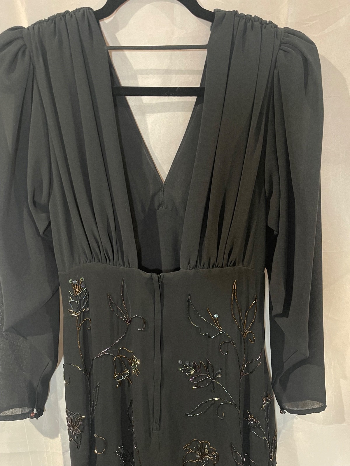 Vintage Casadei Black Multi Color Beaded Cocktail Dress