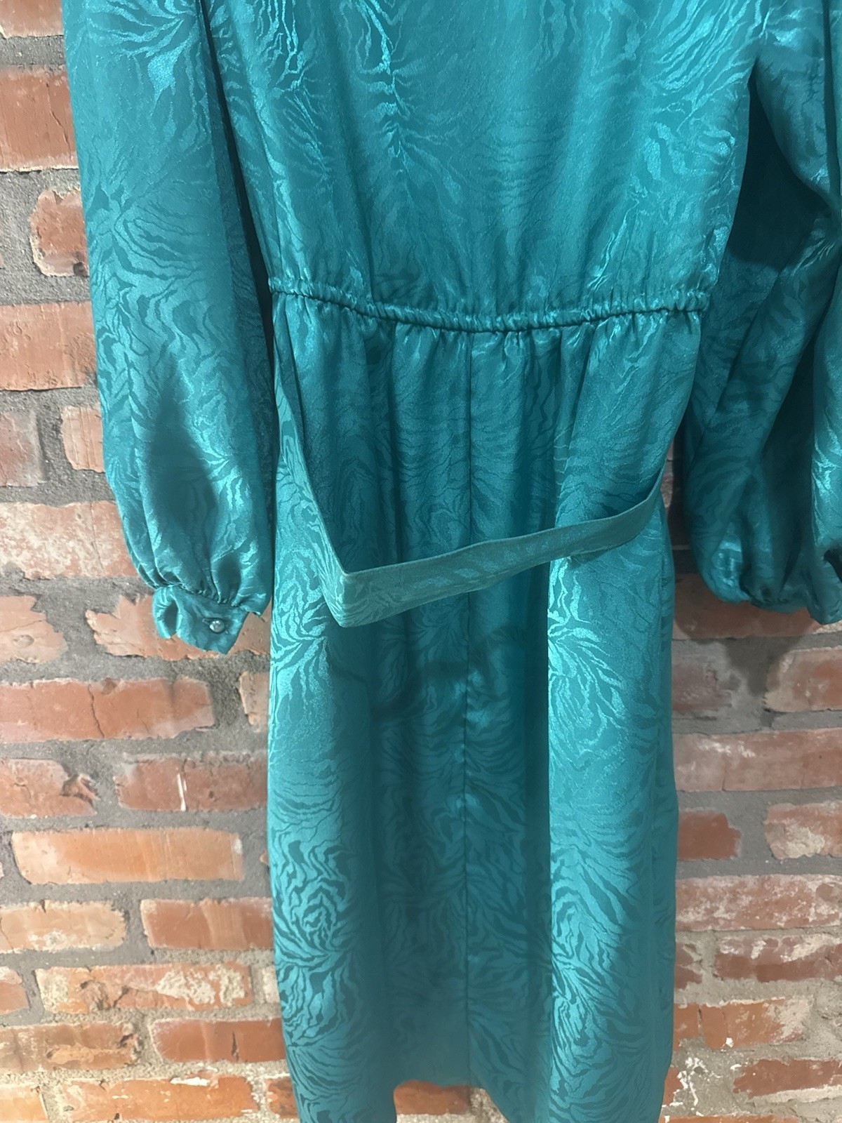 Vintage 1980s Wrap Dress Complete With Shoulder Pads And A Belt