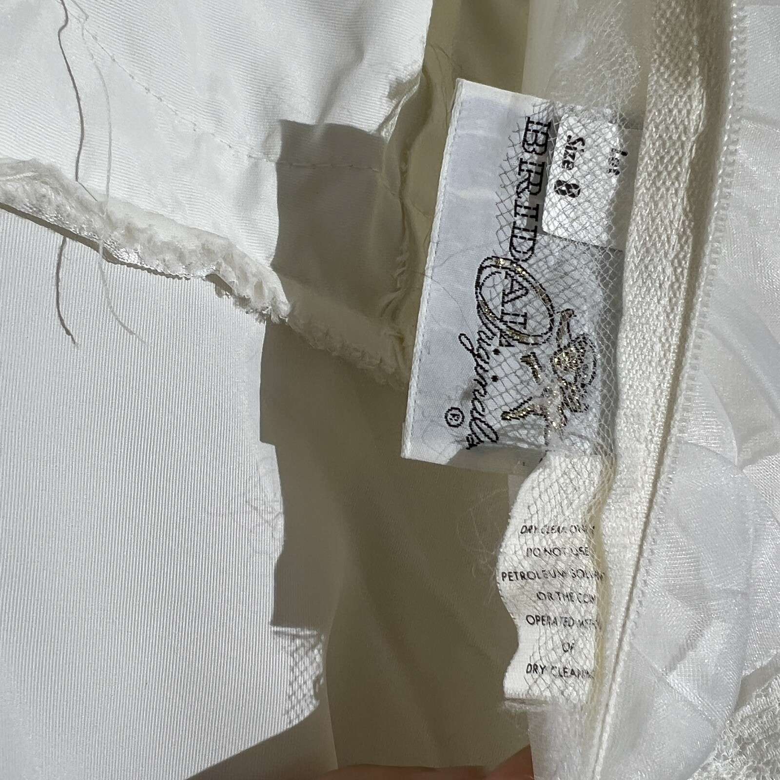Vintage 1970s Bridal Originals White Cottagecore Wedding Dress Ruffle Lace Small