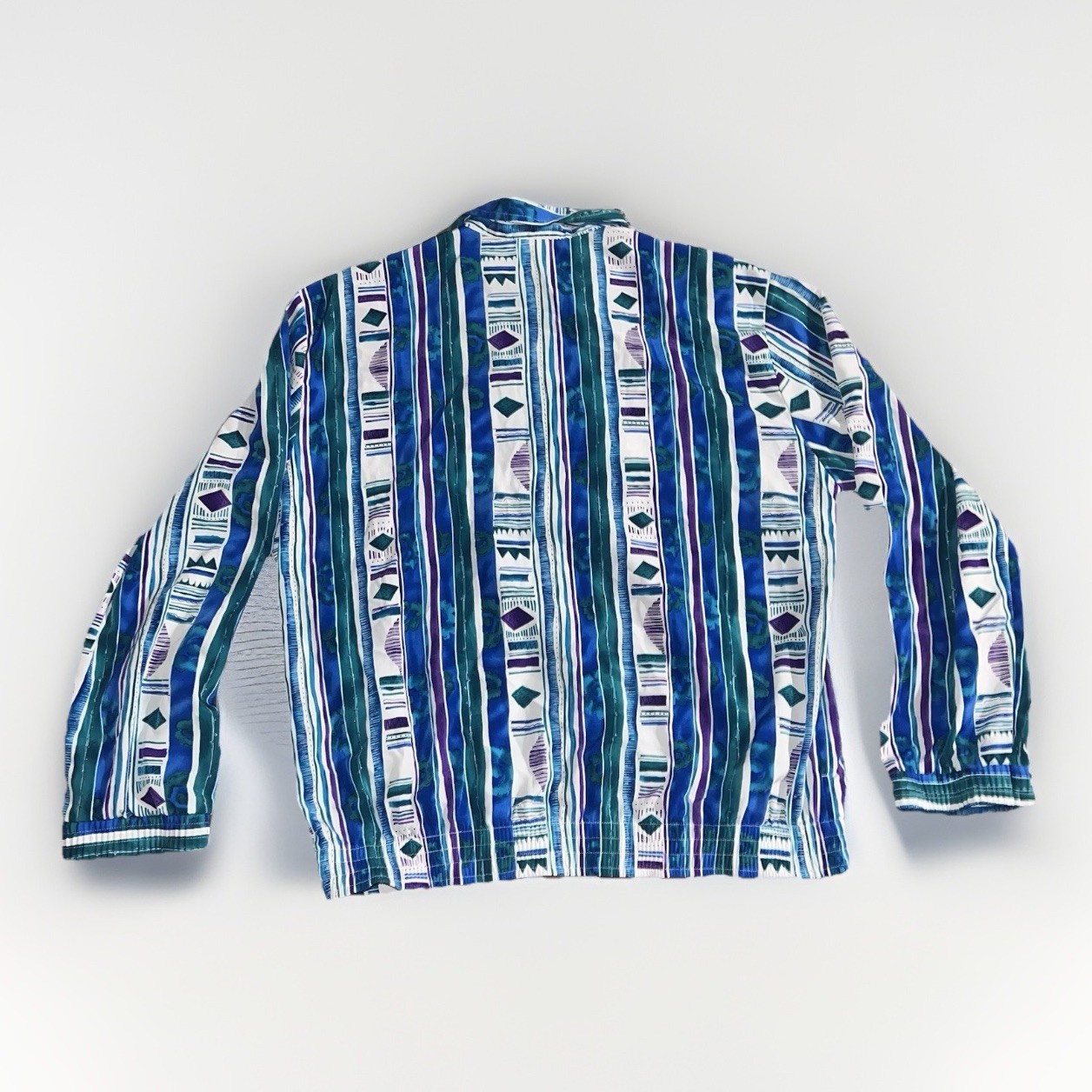 VTG 80s 90s Teddi Retro Colorful All Over Print Womens L Jacket Shoulder Pads