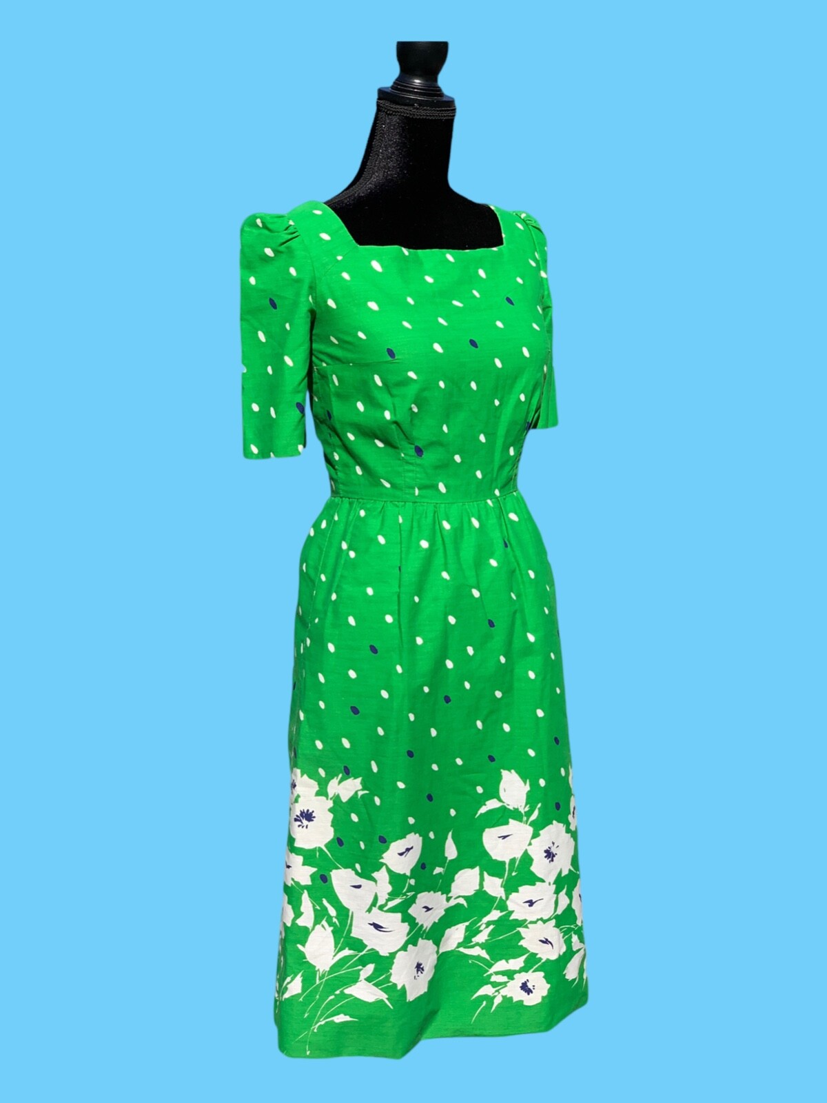 1970’s POSH by Jay Anderson True Vintage Green Cotton Dress