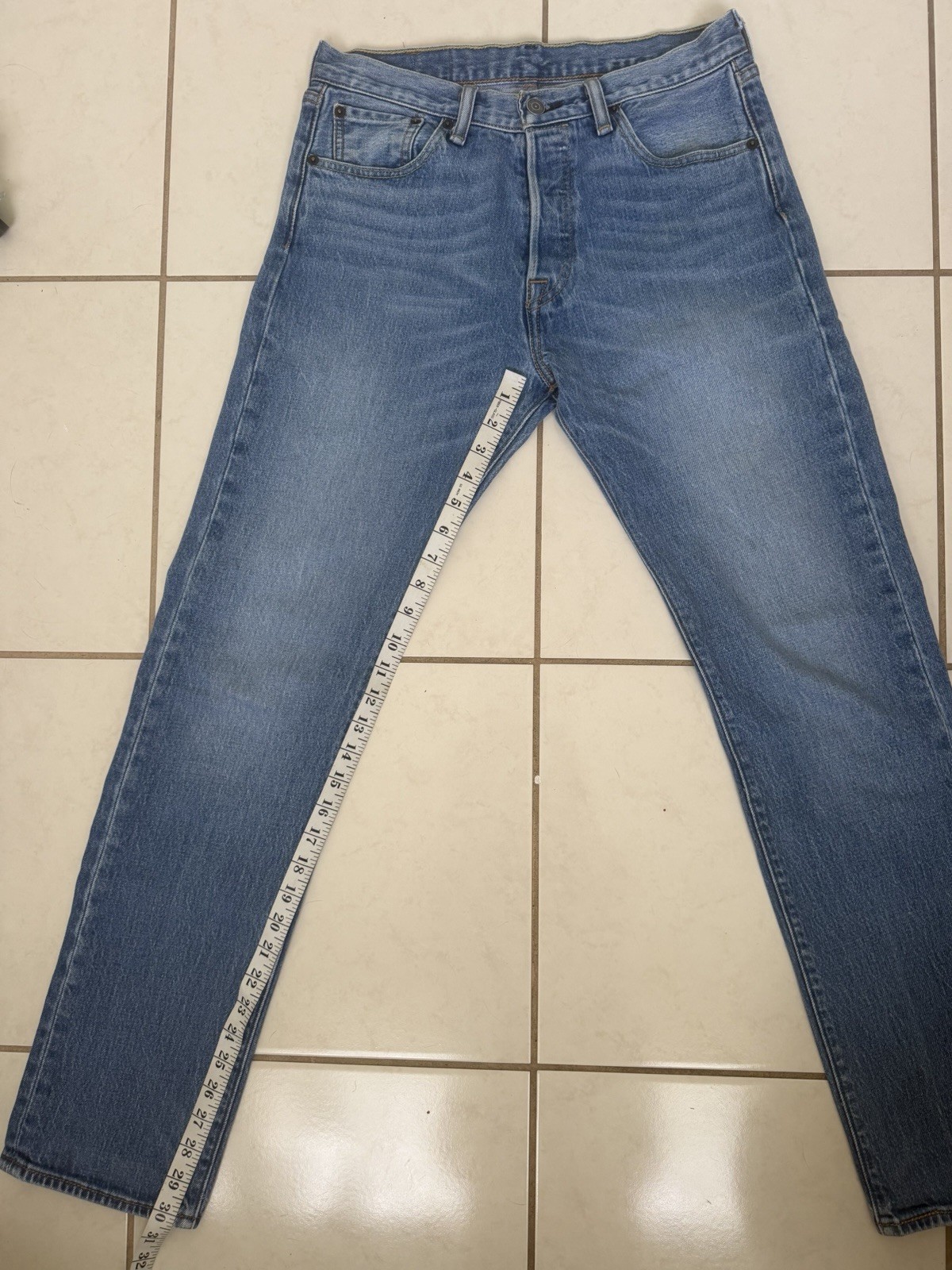 Vintage 501 Levis Denim Jeans Perfect Fade Button Fly