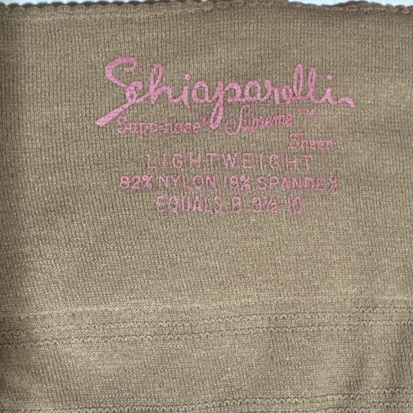 Vintage 50s SCHIAPARELLI SUPP-HOSE Sheer Stockings Garter Top 9-1/2 XL NIB