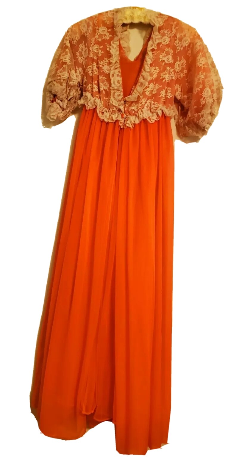 Vintage Jenelle of California 2 PC Peignoir Set Sheer Nylon Nightgown & Robe S
