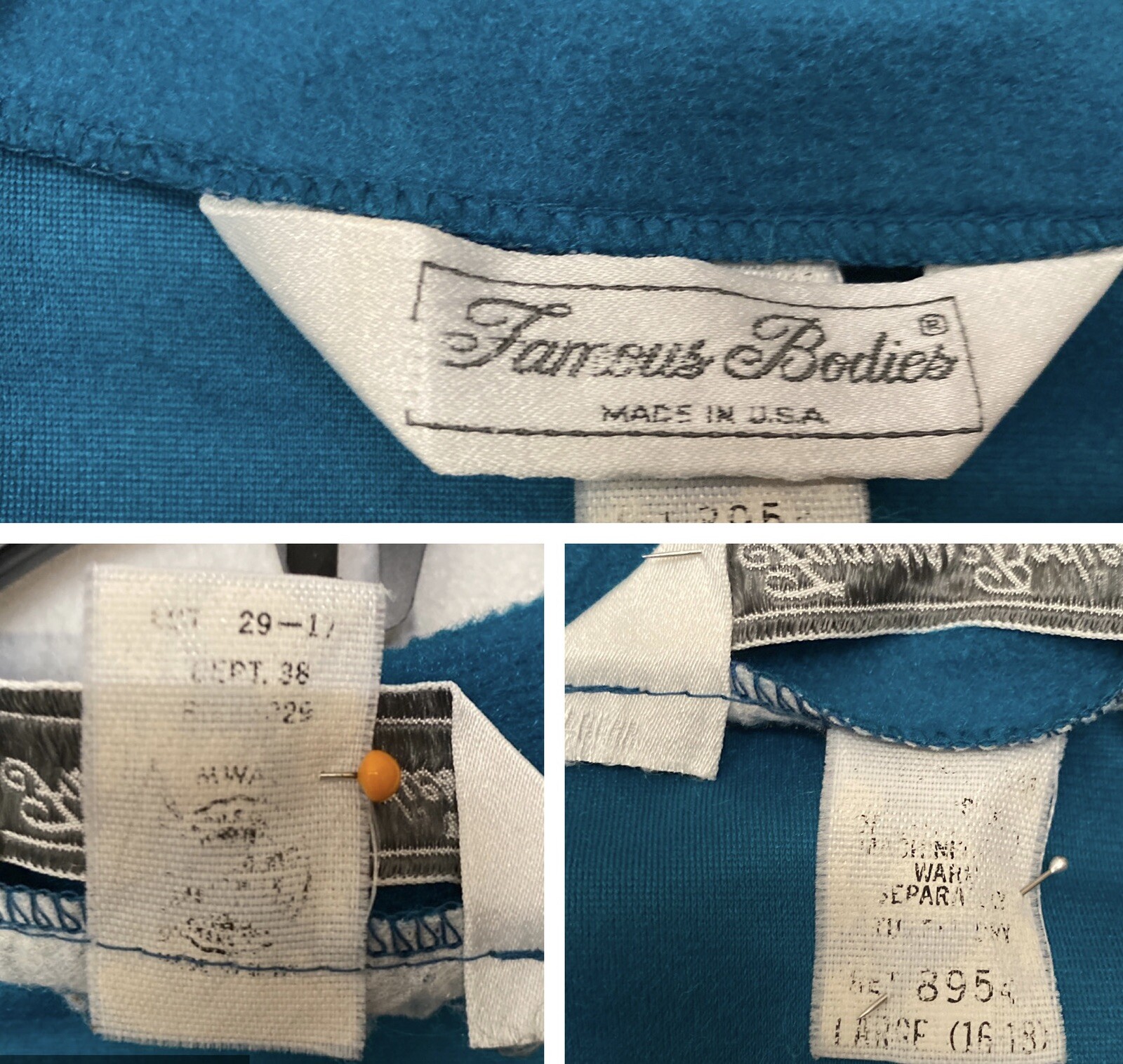 Famous Bodies VTG 60 Union Made Women’s L Appliqué Lo-nap Fleece 57” Bathrobe