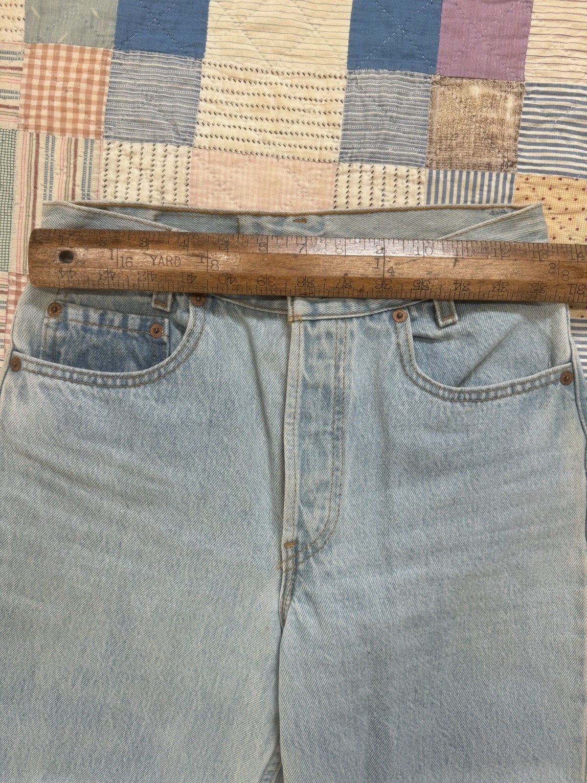 Vintage 1990s Levi’s 701 Student Light Wash Perfectly Faded Distressed 26 x 29